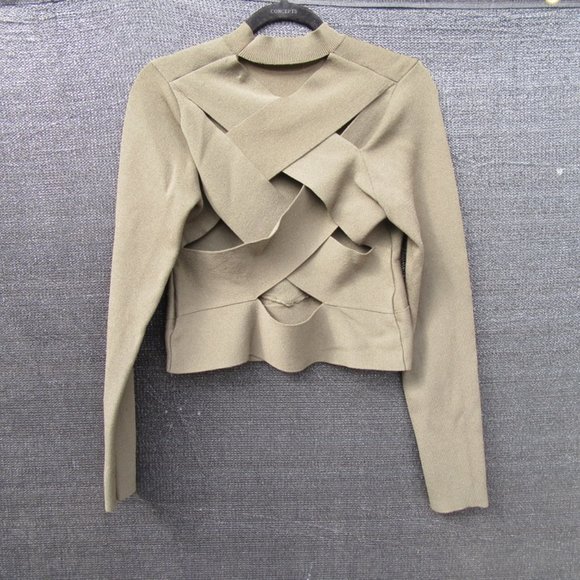 Rachel R. Roy Loves Military Green Lattice Back Sweater Size XL - Picture 4 of 9